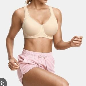 Syrokan Beige Unlined Underwire Sports Bra Sz 36G NWT